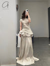 Mutedance 25 Spring/Summer Flower-dyed Short-sleeved Tunic Top MD-MD25SS09-linen